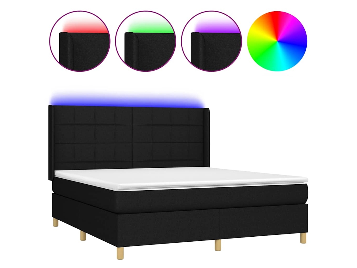 Box Spring Bed, Box Spring Beds Vidaxl Preto Tecido (180 X 200 Cm)