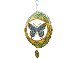 Sino de Vento Borboleta Decoração Rústica em Metal para Exterior, Esculturas de Vento Suspensas para Jardim, Pátio, CHABERLU