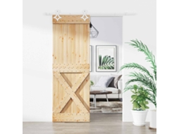Vidaxl Porta Deslizante 80 X 210 Cm Natural E Branco