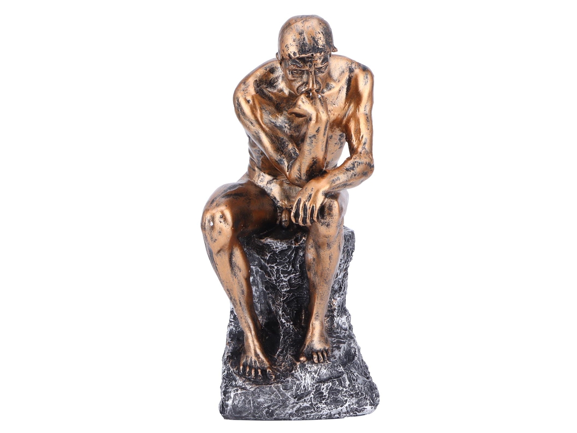 Estátua do pensador em Resina dourada | S/MARCA