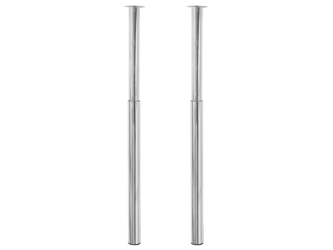 2 Pernas De Mesa Telescópicas, Cromado 710 Mm-1100 Mm