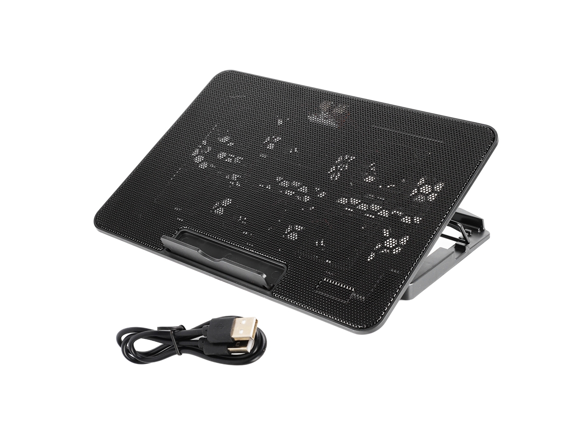 Base Laptop Cooler Con 6 Ventiladores Led Silenciosos Usb Para Portátiles De Hasta 15.6 Pulgadas