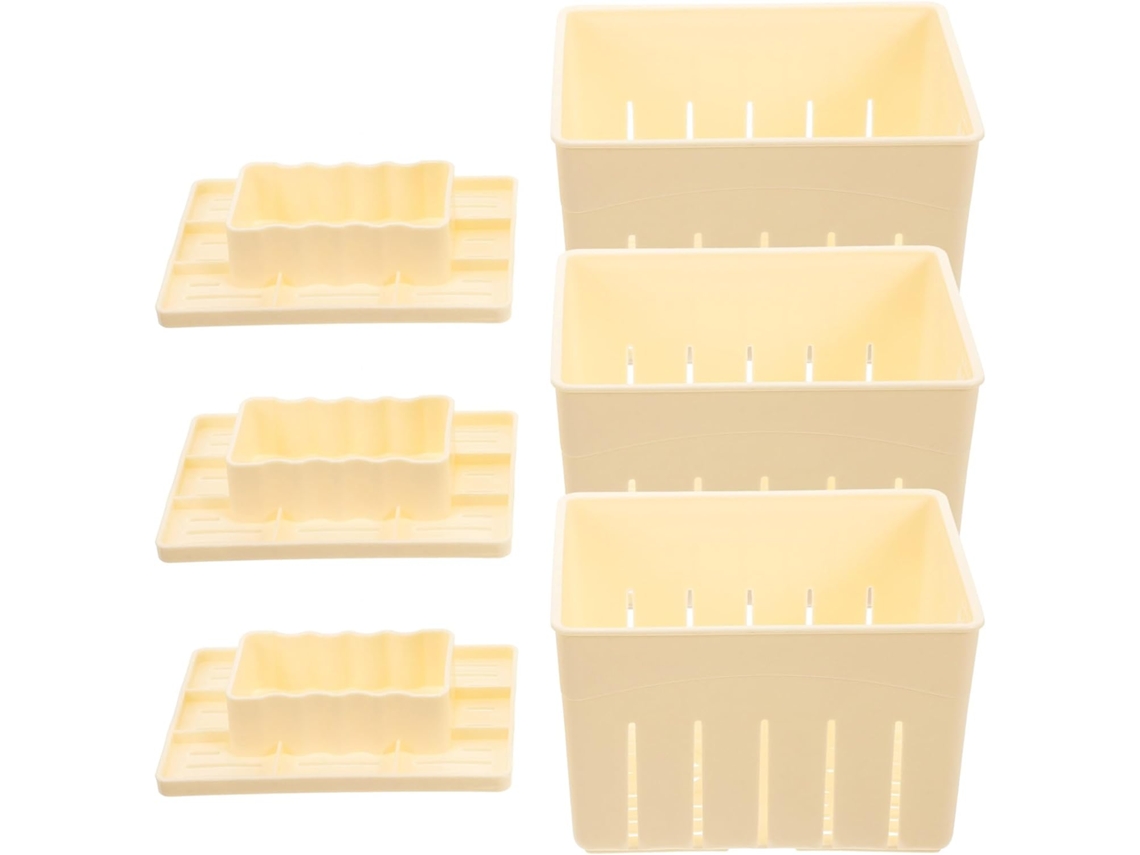 Conjunto De 3 Peças De Prensa De Queijo E Tofu Em Plástico Resistente E Prático.