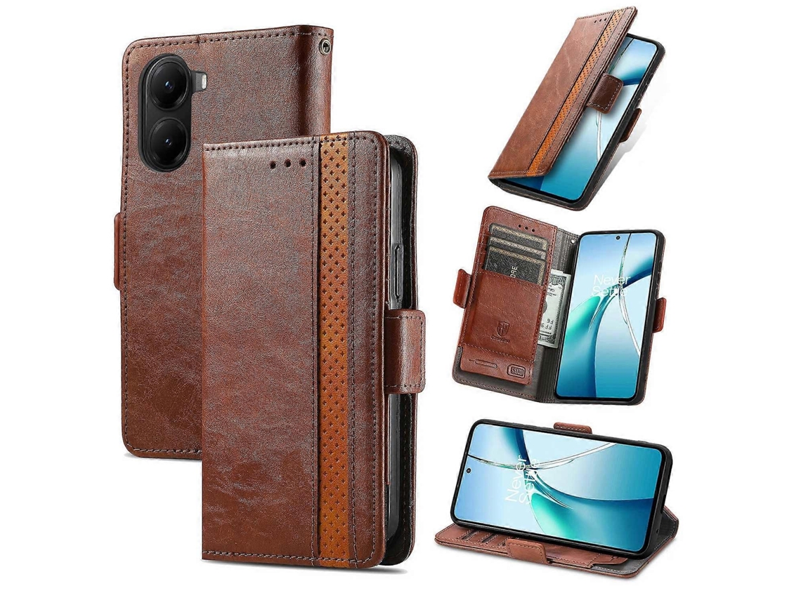 Capa De Couro Pu Caseneo Com Suporte E Bloqueio Rfid Para Xiaomi Poco X7 Pro 5g