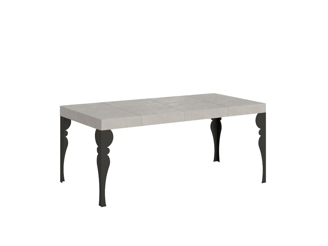 Mesa Extensível Paxon Premium Cashmere 90/246x90 Cm Com Pernas Antracite Itamoby