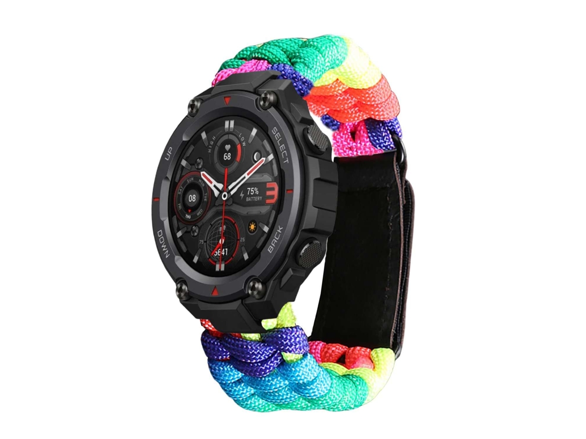 Bracelete Amazfit T-Rex Pulseira corda trançada Rainbow