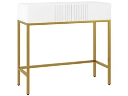 Mesa de entrada com 2 gavetas, 80x31,5x75 cm, branco S/MARCA