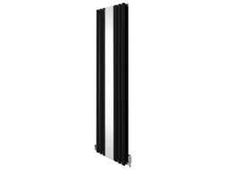 Radiador Vertical De Painéis Ovais Com Espelho 1800x500mm Em Preto Com Válvulas Termostáticas Cromadas, Aço Carbono Monstershop