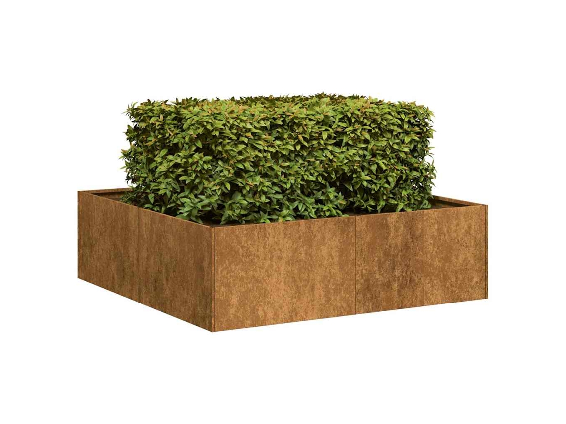 Floreira Enferrujada 100x100x30 Cm Aã§o Resistente Dkd Home Decor