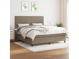 Vidaxl Cama Com Molas/colchão 180x200 Cm Tecido Castanho-acinzentado