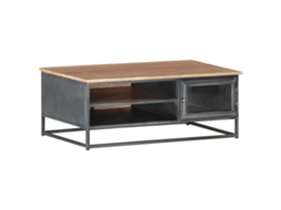 Vidaxl Mesa De Centro 90x50x35 Cm Madeira De Acácia Maciça Cinzento