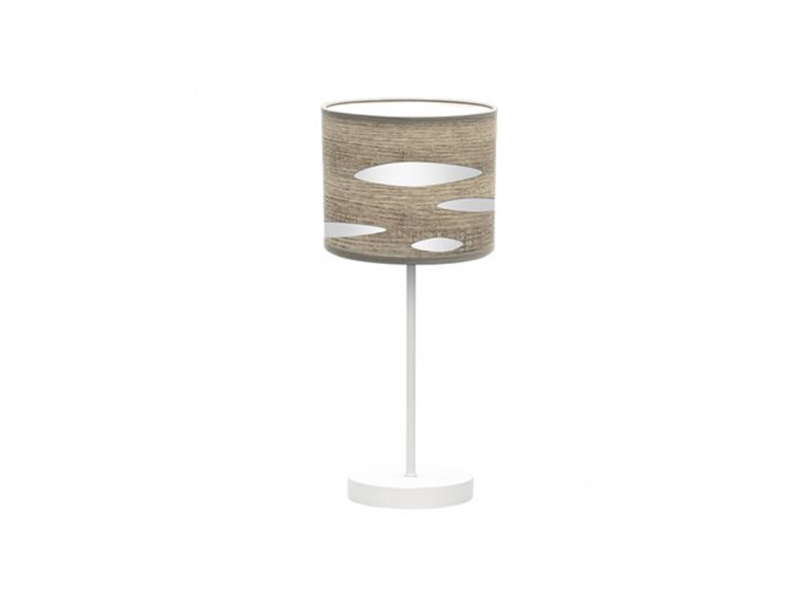 Odra Candeeiro De Mesa 1xe14 Branco/cinzento Madeira 42x17x17 Cm Fabrilamp