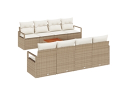 Conjunto 9 Conjunto De Sofá Modular Vidaxl Bege Vime Pe (230 X 62 X 69 Cm)
