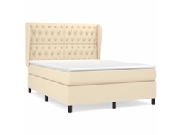 Box Spring Bed, Box Spring Beds Vidaxl Creme Tecido (140 X 190 Cm)