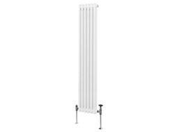 Radiador Vertical Tradicional De 2 Colunas Em Branco, Aço Carbono 1.5mm, Potência 3180 Btu, Dimensões 1800x292 Mm,