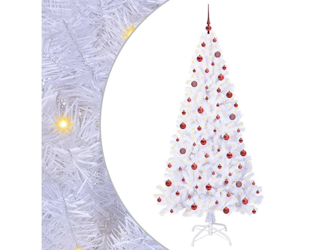 Conjunto 1 Árvore De Natal Vidaxl Branco Pvc (210 Cm)