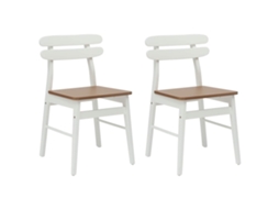 Vidaxl Cadeira De Jantar 2 Pcs Branco E Natural