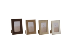 Moldura de Fotos HOME ESPRIT Castanho Bege Veludo Cristal Moderno 19 x 2 x 24 cm (4 Unidades)