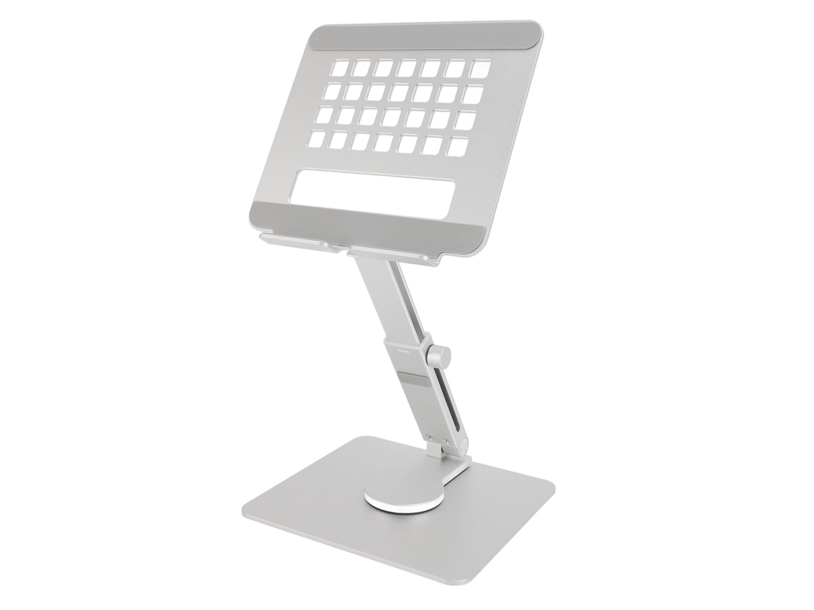 Suporte Para Tablet E Laptop Ajustável Em Altura Com Rotação 360 Graus, Portátil, Alumínio, Para Tablets E Celulares De Até 14 Polegadas