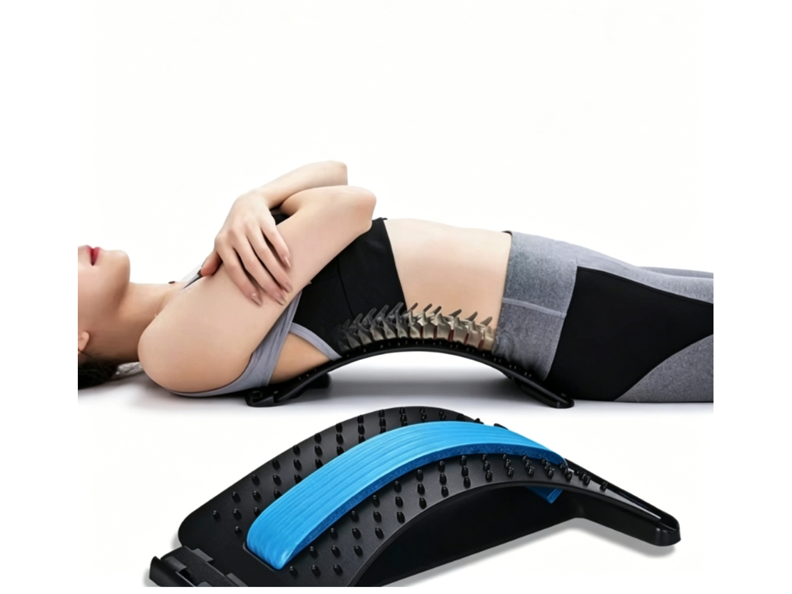 Cintura Lombar Com Extensor De Costas E Massagista De Orifícios. Azul.
