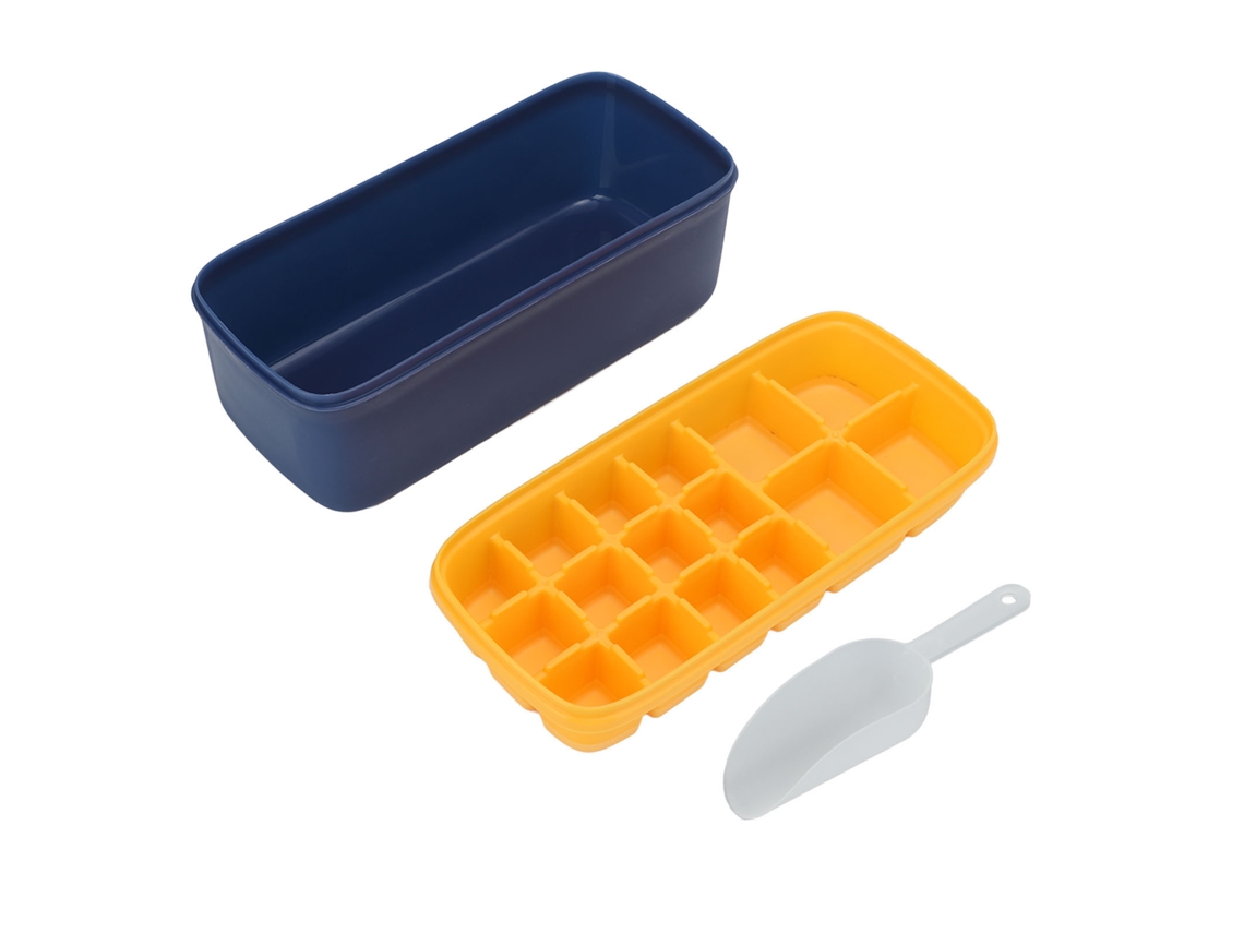 Moldes De Gelo De Silicone Reutilizáveis Com Tampa E Paleta, Molde De Gelo Grande Para Escritório E Lar Amarelo