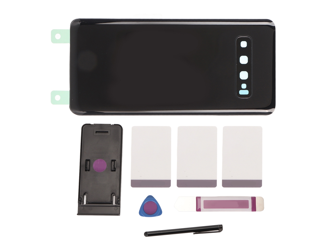 CUBIERTA TRASERA DE CRISTAL, PARA GALAXY S24, COM LENTE DE CÁMERA PREINSTALADA E HERRAMIENTAS, NEGRO S/MARCA