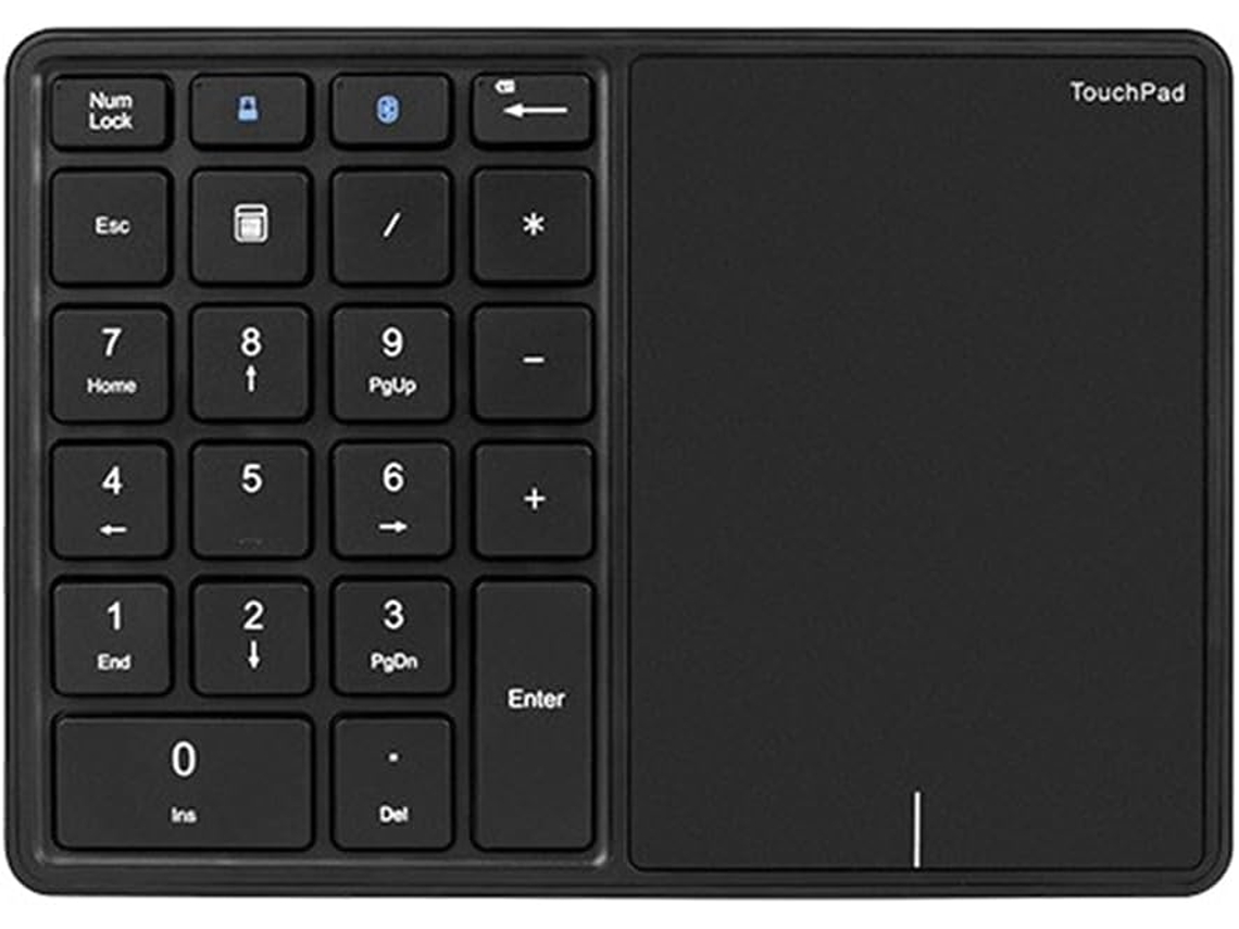 Teclado Numérico Bluetooth com Touchpad Recarregável Via Usb Sem Fio para Android e Ios SFUSHOS