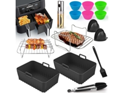 Acessórios Para Fritadeira A Ar Kit De Acessórios Para Fritadeira A Ar De Zona Dupla Para Ninja Af300eu, Af400eu, Tower T17088 SUNNY SPACES
