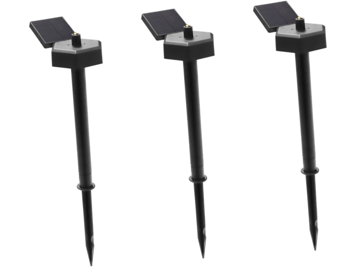 Conjunto De 3 Luminárias Solares De Jardim À Prova D'água Com Estacas, Iluminação Paisagística Durável Para Quintal.