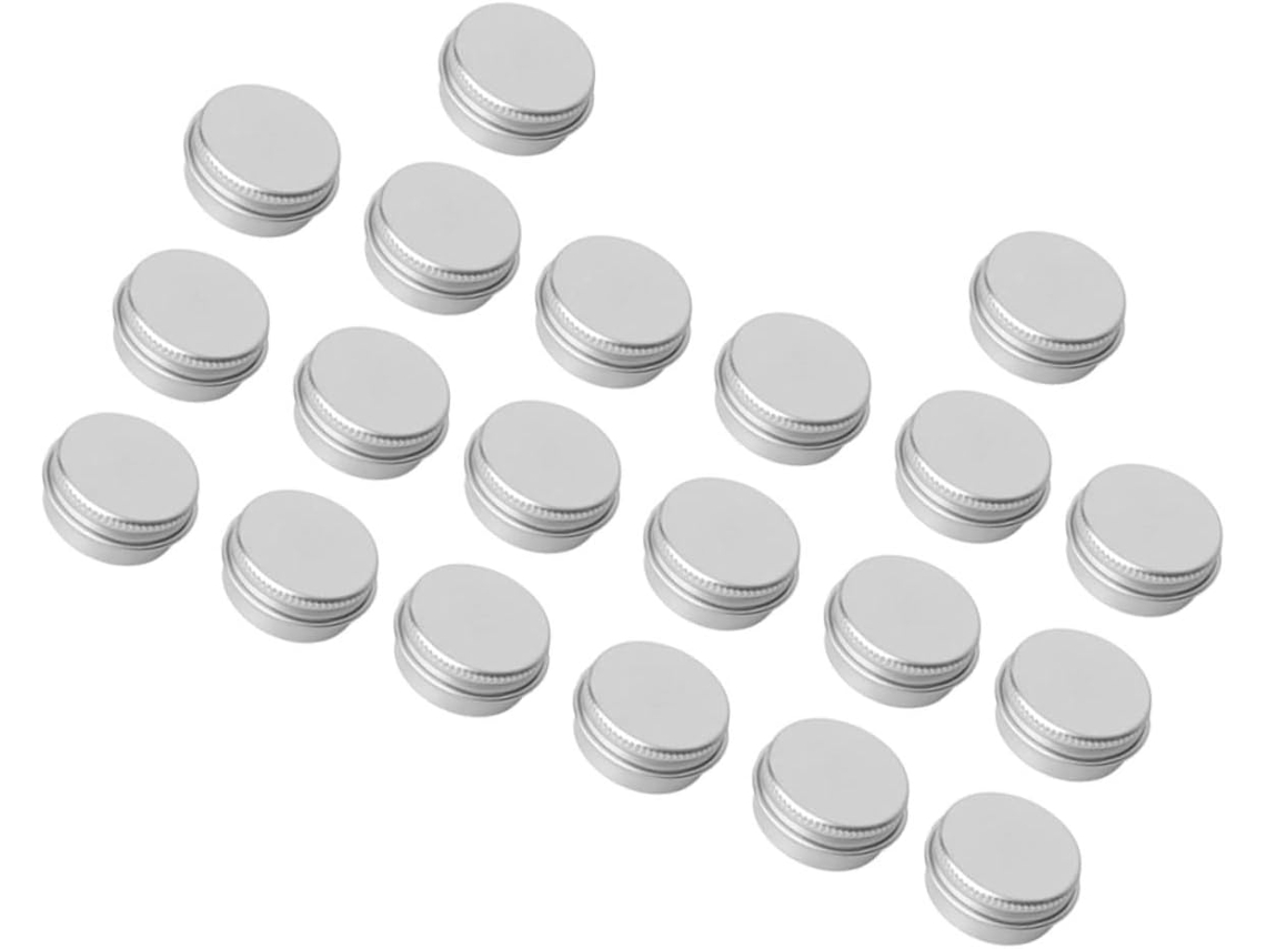 Conjunto De 20 Caixas Organizadoras Redondas De Alumínio Para Cosméticos, Ideais Para Cremes, Impermeáveis E Práticas.