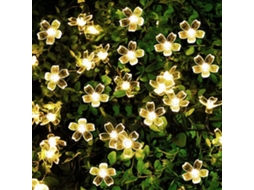 Lâmpadas Solares De Led,6.5m Luzes De Fio De Flores Impermeáveis Para Jardim,decoração De Casamento,natal E Festas Btforus