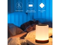 Luz de Mesa de Cabeceira com Controle Táctil Dimmable Rgb e Branco Quente Usb Recarregável | S/MARCA