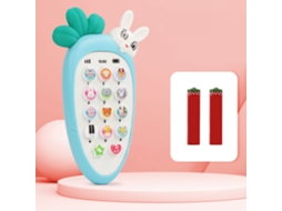 Ats brinquedo Telefone Bebê com Música e Luz Padrão Animal Cartonado Educativo para Bebês de 0 3 Anos Azul