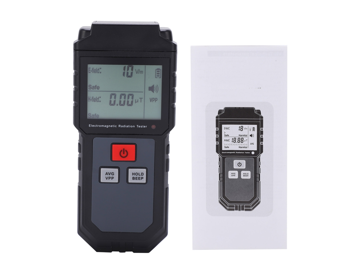 Detector de Radiação ET825, Multifuncional, LCD Alta Precisão, Campo Elétrico e Magnético