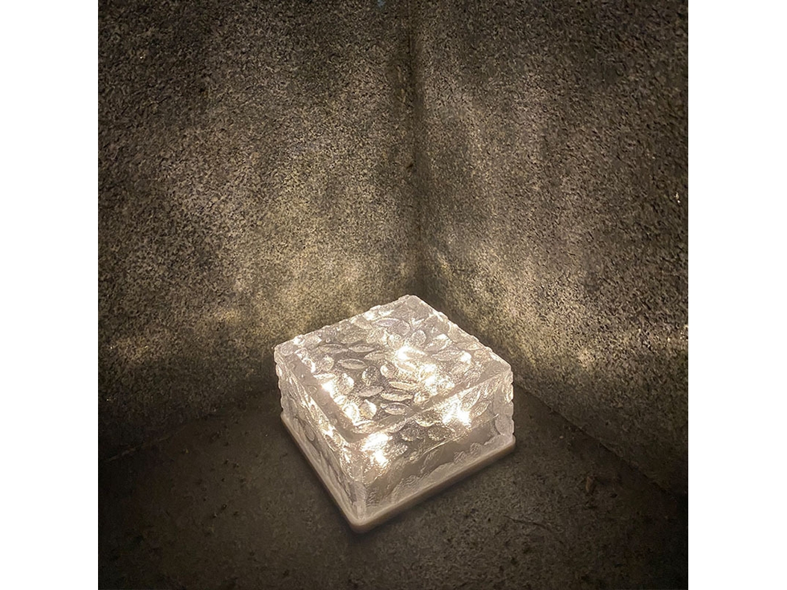 Luz Solar Bloco de Gelo com 4 Leds À Prova D'água para Jardim Pátio Caminho Exterior | S/MARCA