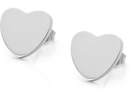 Brincos TWOBROTHERS Heart Silver (Aço - Prateado - 1,3 cm)