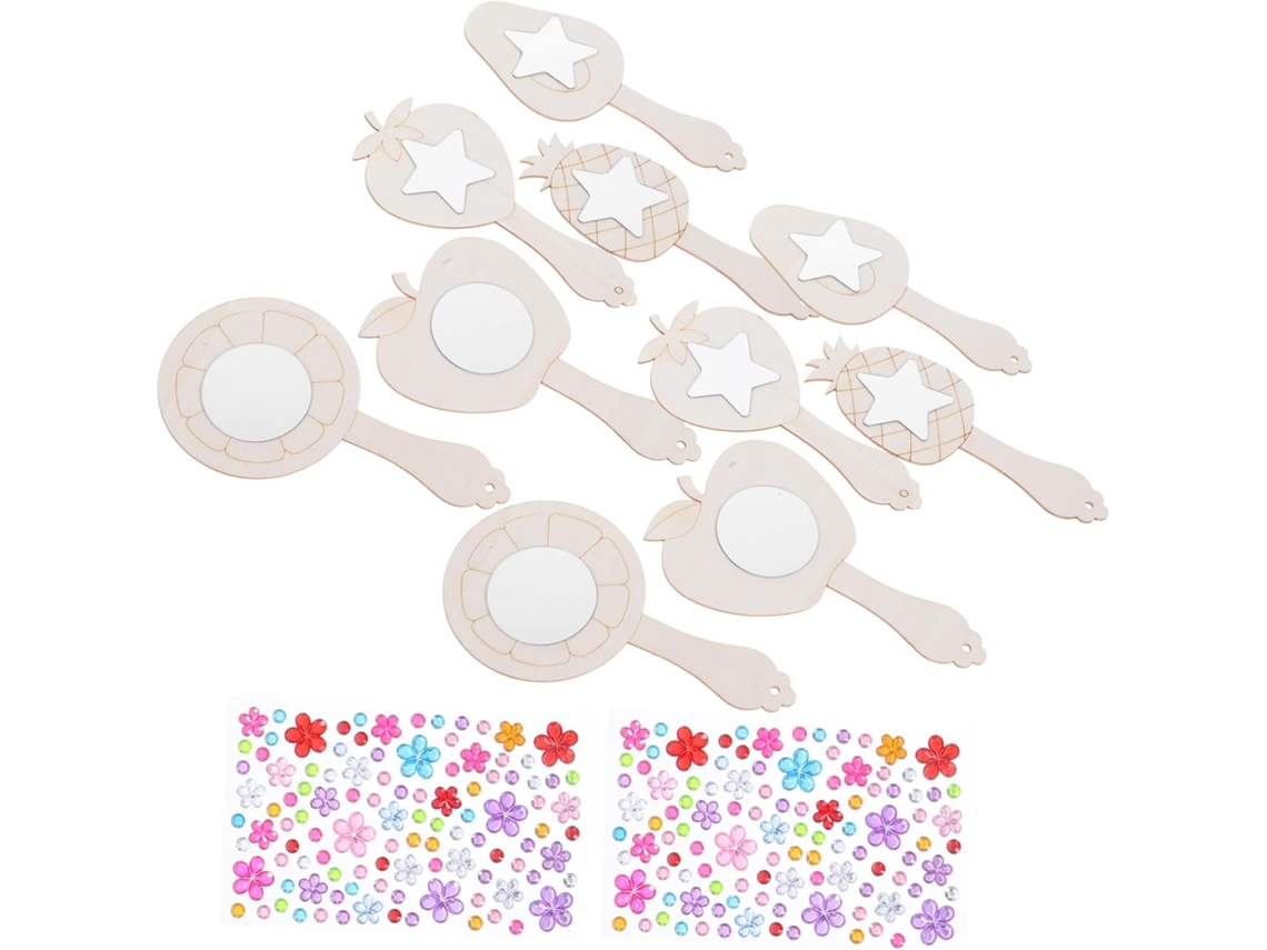 Kit Com 10 Peças Para Pintura Criativa De Espelhos, Ideal Para Meninos E Meninas. Espelho De Mão Faç Gokoco