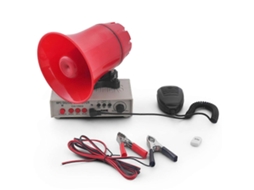 Alarme Automotivo com Sirene Policial, Amplificador, Sistema de Microfone e Leitor de Cartão/mp3 Player AQUAFORGE