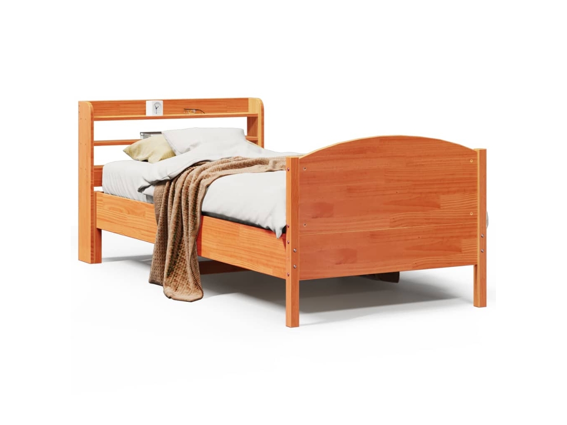 Cama Sem Colchão 100x200 Cm Pinho Maciço Castanho mel MAISON EXCLUSIVE