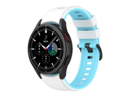 Bracelete Silicone para Samsung Galaxy Watch 5 Pro / Watch 5 Duas Cores Branco Azul Celeste XIAOMOYU (45mm)