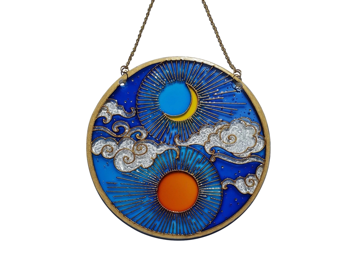 Laxiscreed Pendentes Decorativos Com Sol, Lua E Nuvens Em Acrílico Colorido Para Casa
