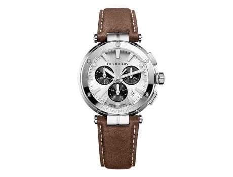 Relógio Herbelin Masculino com Pulseira de Couro Herbelin Newport Chrono Marrom em Couro