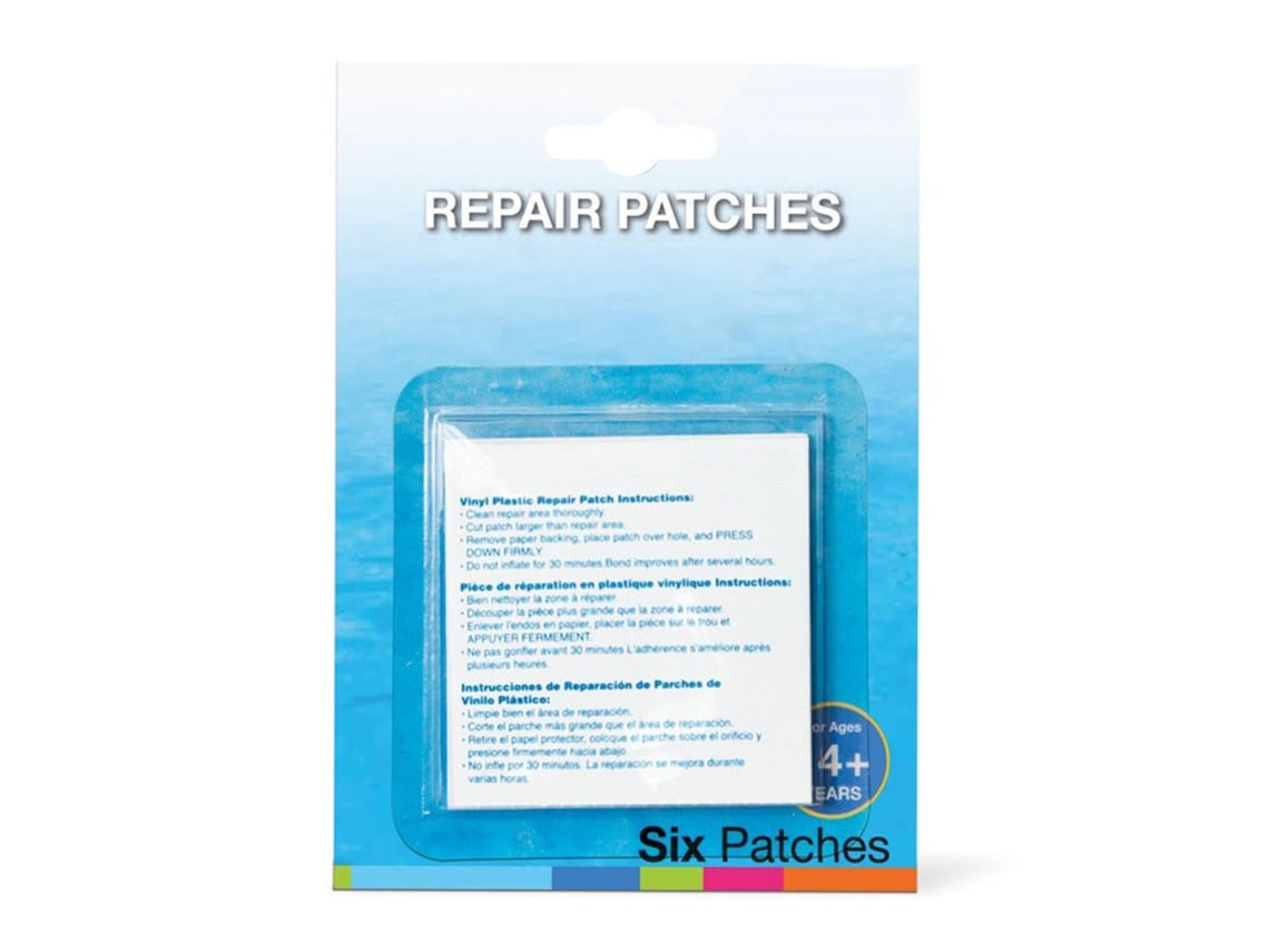 Conjunto de 6 patches de reparação infláveis autoadesivos, flexíveis, para piscinas, camas, barcos | S/MARCA