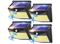 Kit com 4 refletores solares AQUAFORGE, 3 modos, jardim, externas