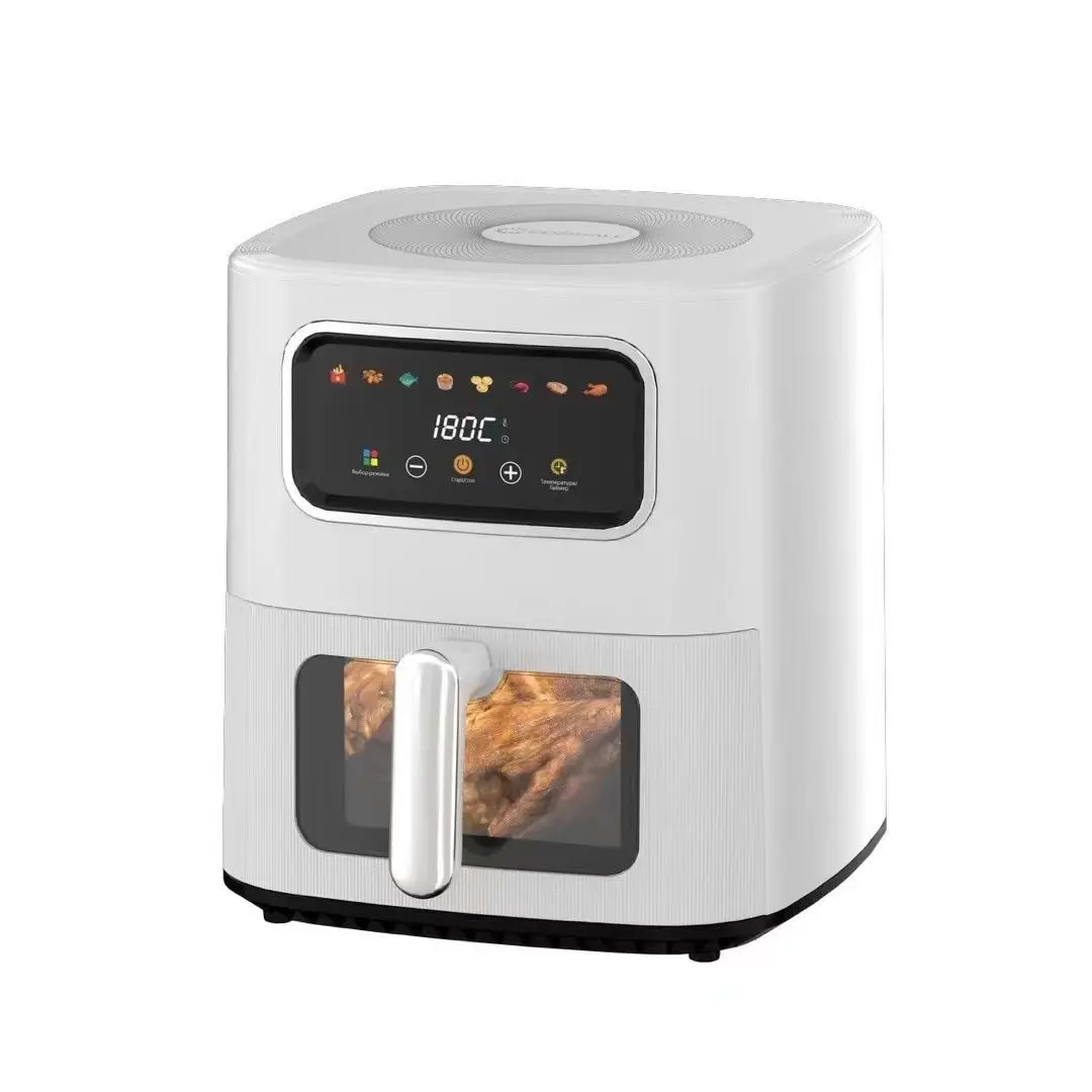 Fritadeira Elétrica Visual Air Fryer (branca) De 10l, Design Quadrado Moderno, Grande Capacidade