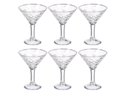 Pacote com 6 Taças de Martini Transparentes. 220ml. DAM