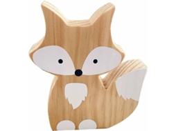 Rebe figura de Zorro de Madera Estatua Decorativa para Hogar Oficina Mesa Dormitorio Colección 12x14cm Blanco