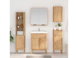 Vidaxl Armário De Banheiro Com Porta Floro Marrom Cera 35 X 30 X 90 Cm