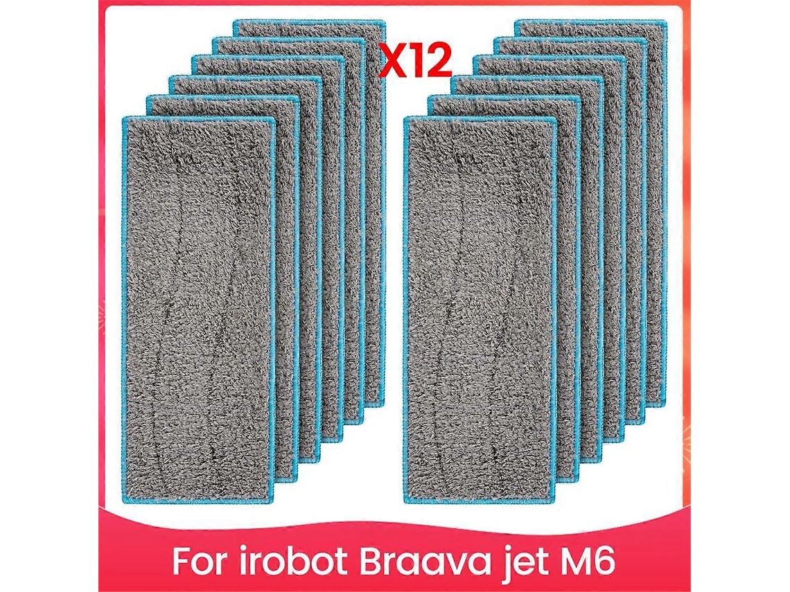 12 Lenços Umedecidos Para O Robô De Limpeza Irobot Braava Jet M6, Conforme Mostrado Brilvibera
