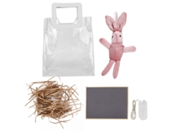 Bolsa de regalo de PVC transparente con asa de cuero sintético para embalaje Vante Gold (L)